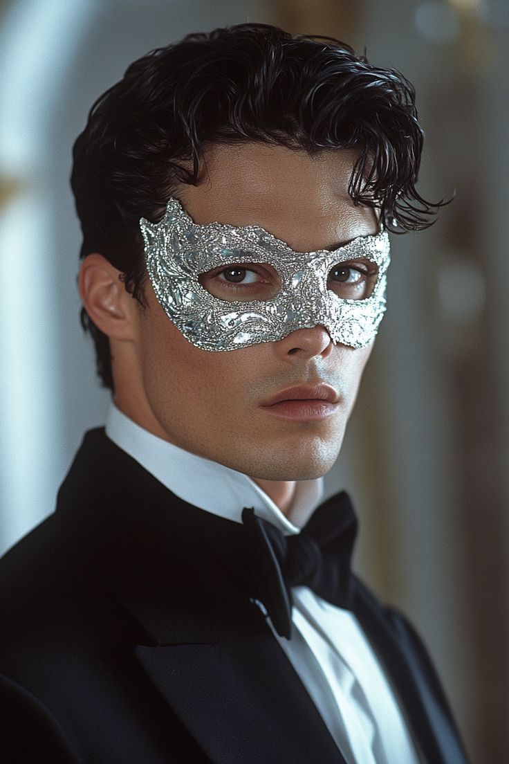 Máscara meia-face masculina em estilo elegante